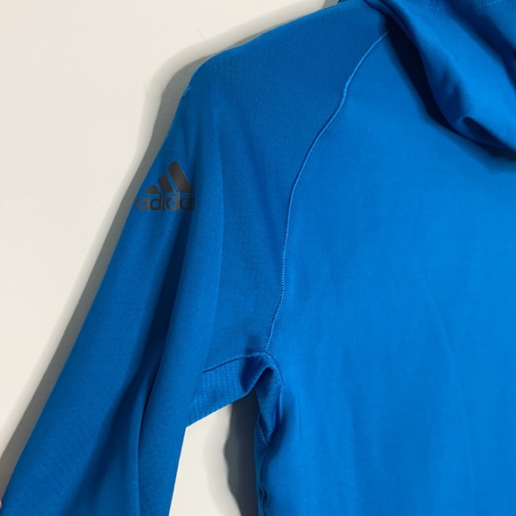 Adidas Blue Climawarm Noel Long Sleeve Top with Hood - Picture 7 of 14
